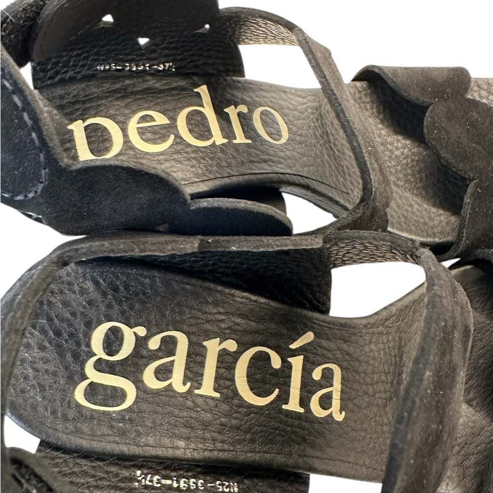 Pedro Garcia Winslet 'DOTTY' Midi Black Suede Sandal  EU37.5/US 7 - Picture 9 of 12